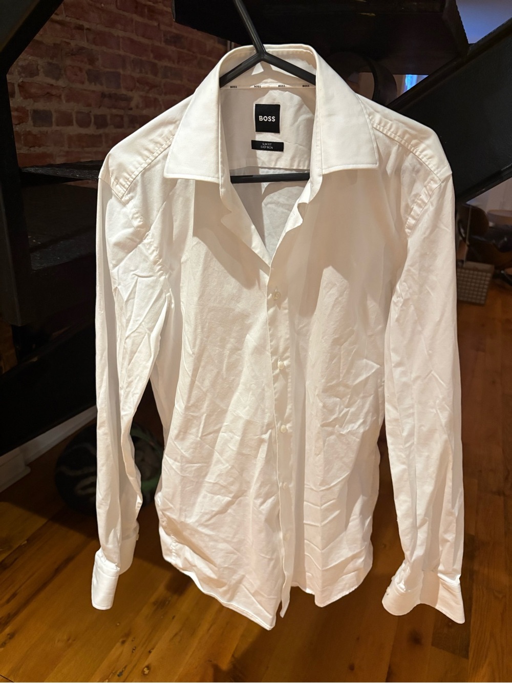 BOSS Men's White Long-Sleeve Dress Shirt